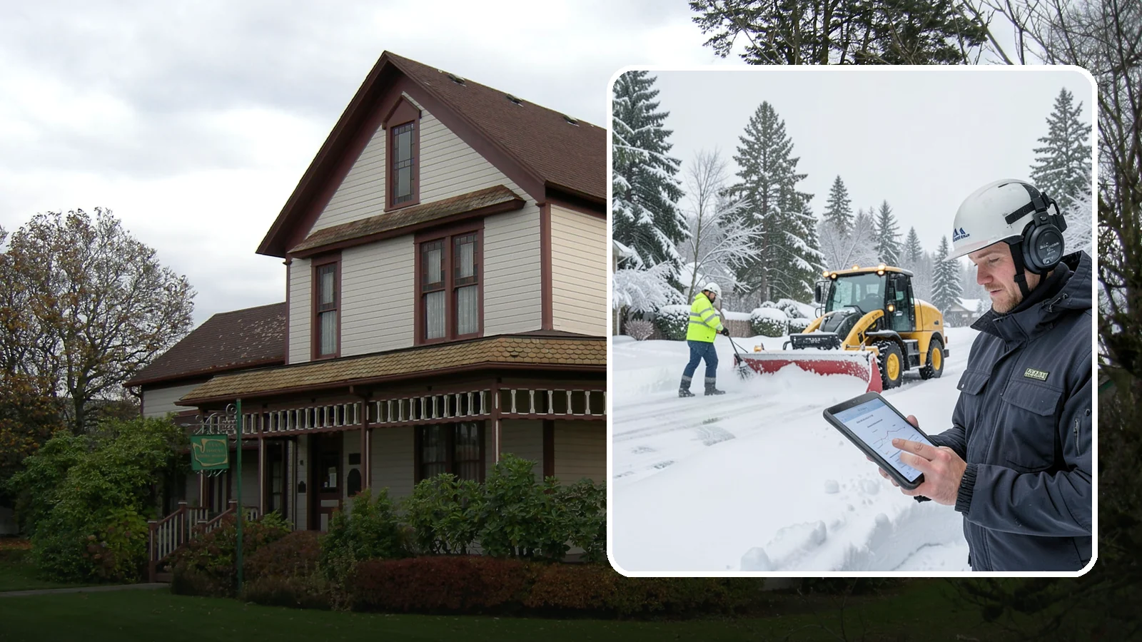 Per-Push Snow Removal in Sumner, Pierce County, WA - We bill per-push, charging one flat rate each time we clear your Western Washington property after a snow event.