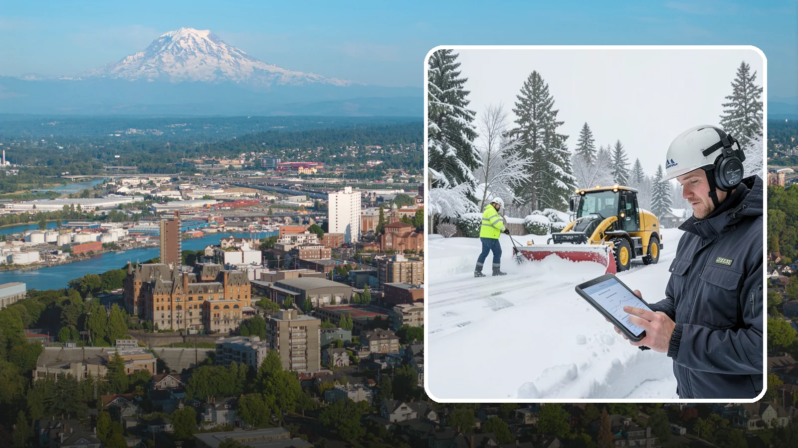 Per-Push Snow Removal in Tacoma, Pierce County, WA - We bill per-push, charging one flat rate each time we clear your Western Washington property after a snow event.