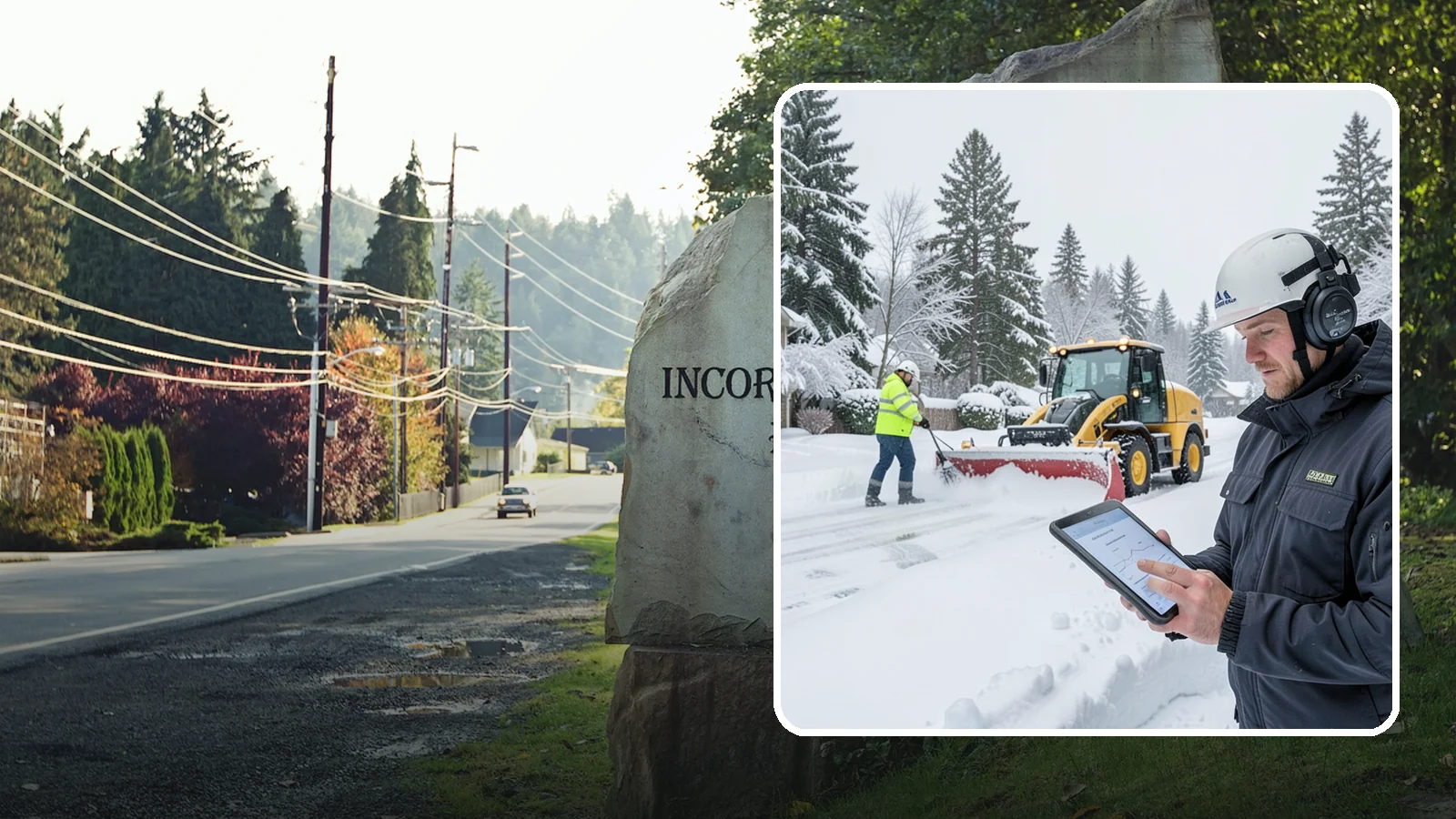 Per-Push Snow Removal in Wilkeson, Pierce County, WA - We bill per-push, charging one flat rate each time we clear your Western Washington property after a snow event.