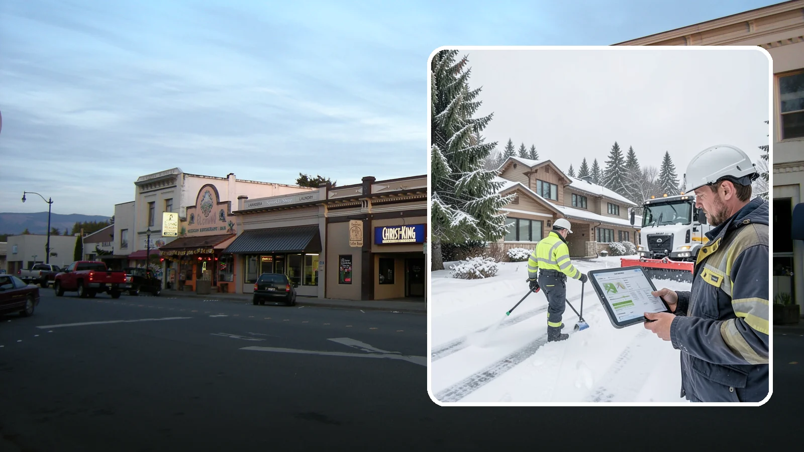 Per-Visit Snow Removal in Burlington, Skagit County, WA - We charge per visit, billing each individual trip we make to clear your Western Washington property during a storm.