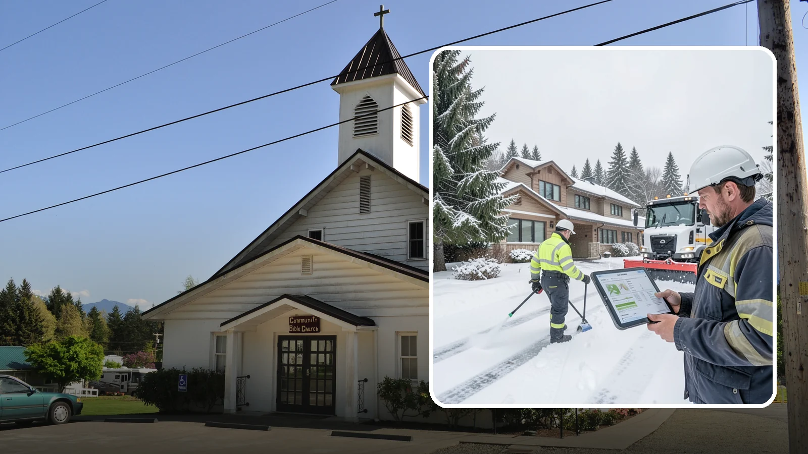 Per-Visit Snow Removal in Concrete, Skagit County, WA - We charge per visit, billing each individual trip we make to clear your Western Washington property during a storm.