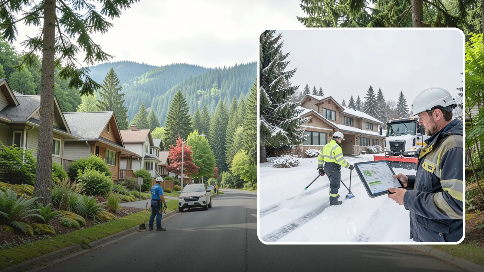 Per-Visit Snow Removal in Darrington, Snohomish County, WA - We charge per visit, billing each individual trip we make to clear your Western Washington property during a storm.