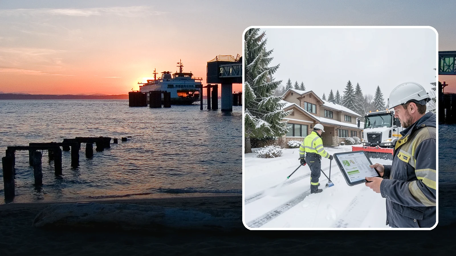 Per-Visit Snow Removal in Edmonds, Snohomish County, WA - We charge per visit, billing each individual trip we make to clear your Western Washington property during a storm.