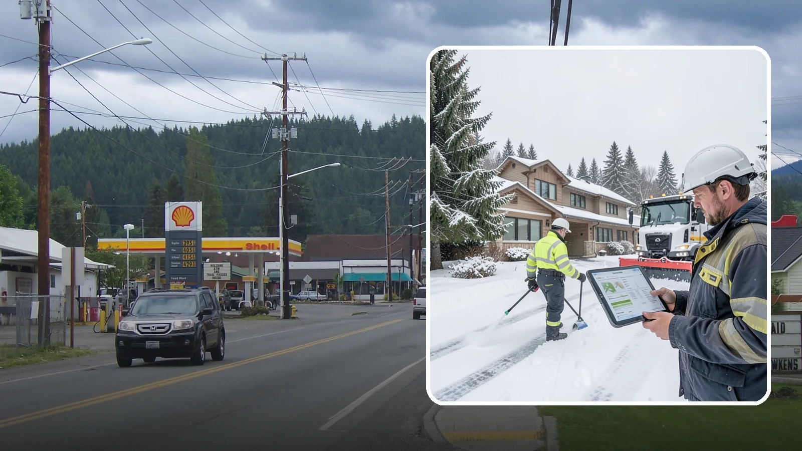 Per-Visit Snow Removal in Granite Falls, Snohomish County, WA - We charge per visit, billing each individual trip we make to clear your Western Washington property during a storm.