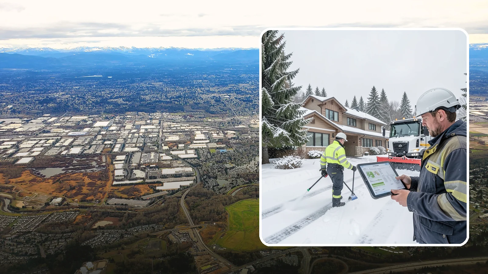Per-Visit Snow Removal in Kent, King County, WA - We charge per visit, billing each individual trip we make to clear your Western Washington property during a storm.