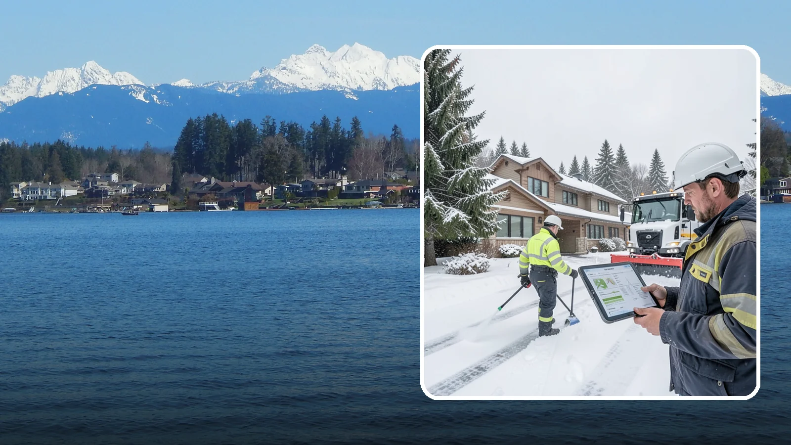 Per-Visit Snow Removal in Lake Stevens, Snohomish County, WA - We charge per visit, billing each individual trip we make to clear your Western Washington property during a storm.