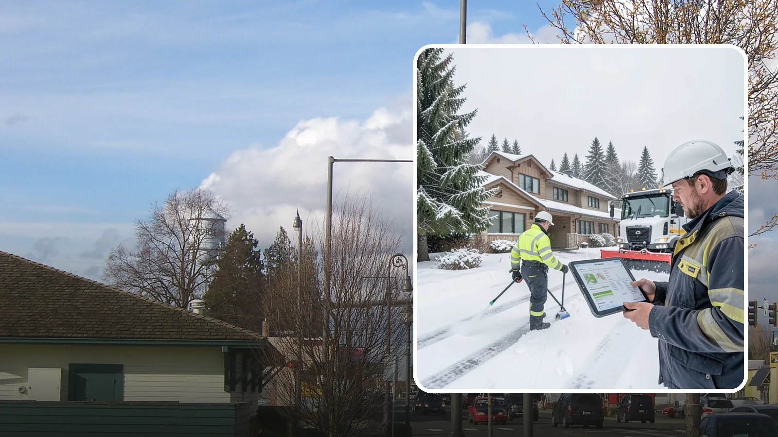 Per-Visit Snow Removal in Marysville, Snohomish County, WA - We charge per visit, billing each individual trip we make to clear your Western Washington property during a storm.