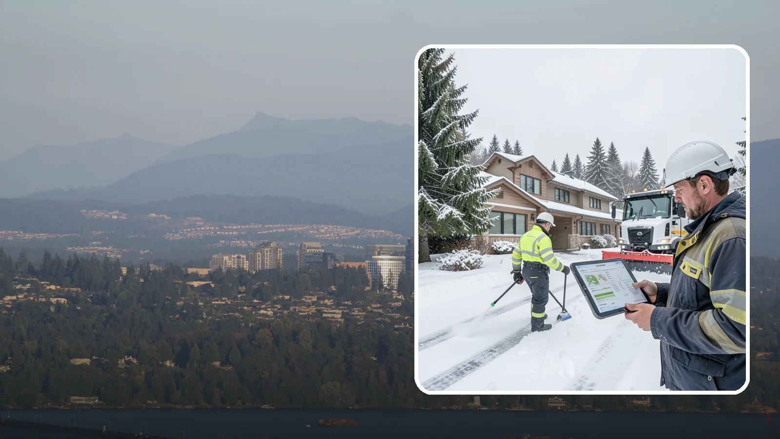 Per-Visit Snow Removal in Medina, King County, WA - We charge per visit, billing each individual trip we make to clear your Western Washington property during a storm.
