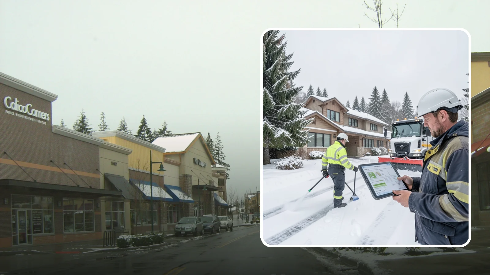 Per-Visit Snow Removal in Mill Creek, Snohomish County, WA - We charge per visit, billing each individual trip we make to clear your Western Washington property during a storm.