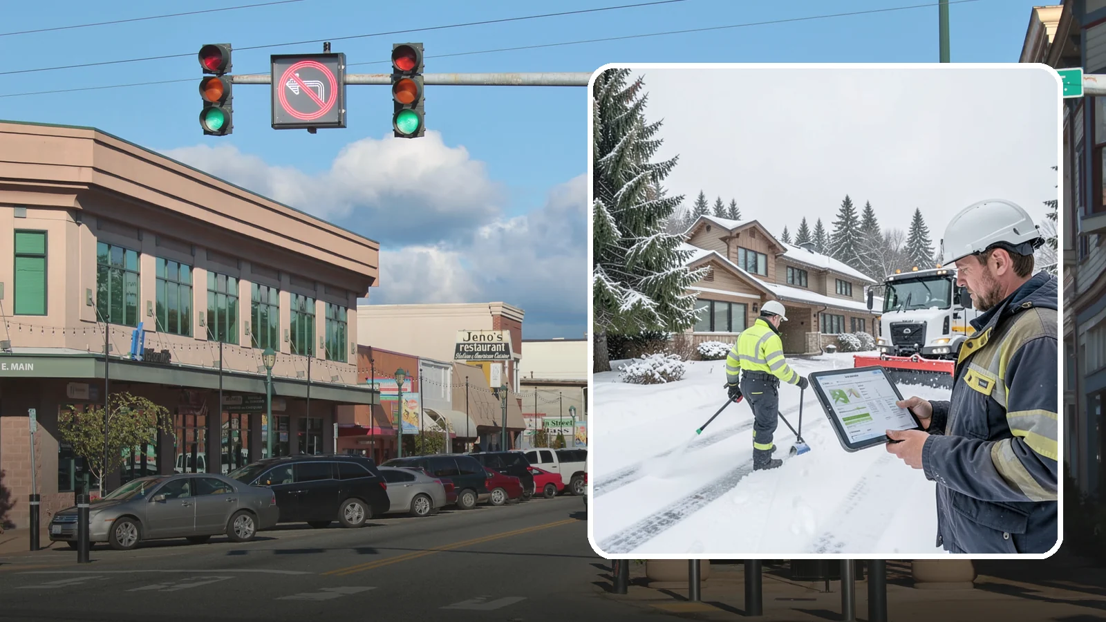 Per-Visit Snow Removal in Monroe, Snohomish County, WA - We charge per visit, billing each individual trip we make to clear your Western Washington property during a storm.