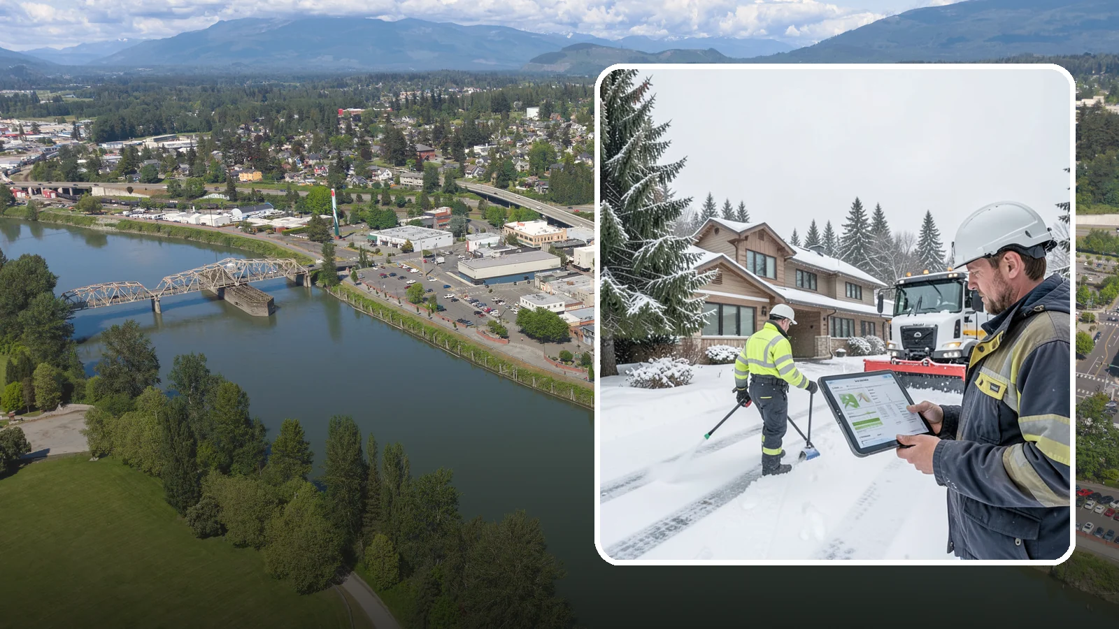 Per-Visit Snow Removal in Mount Vernon, Skagit County, WA - We charge per visit, billing each individual trip we make to clear your Western Washington property during a storm.
