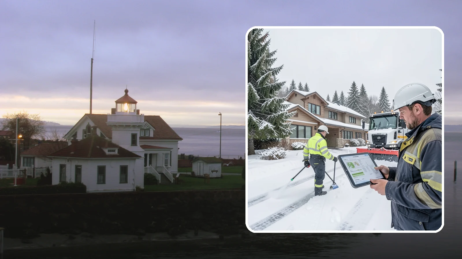 Per-Visit Snow Removal in Mukilteo, Snohomish County, WA - We charge per visit, billing each individual trip we make to clear your Western Washington property during a storm.