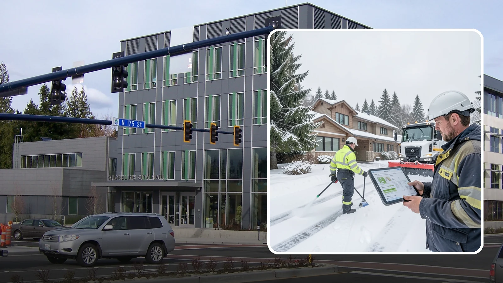 Per-Visit Snow Removal in Shoreline, King County, WA - We charge per visit, billing each individual trip we make to clear your Western Washington property during a storm.