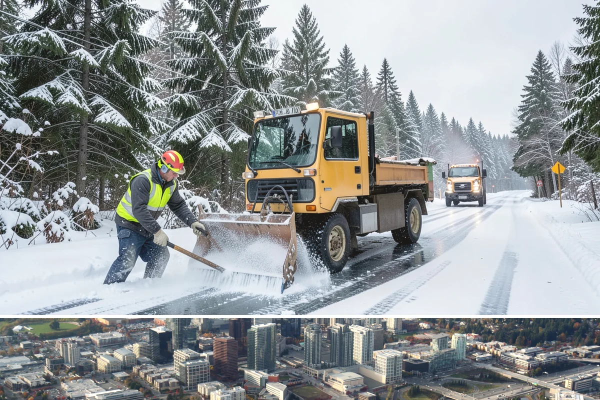 Pet-Safe Deicer Application in Bellevue, King County, WA - Pet-safe deicer application runs from November through March, matching the freeze-thaw cycles that affect walkways in residential...