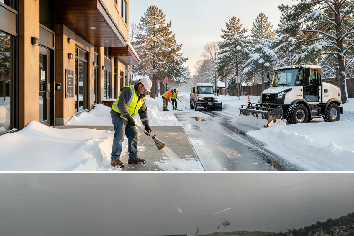 Pet-Safe Deicer Application in Des Moines, King County, WA - Pet-safe deicer application runs from November through March, matching the freeze-thaw cycles that affect walkways in residential...