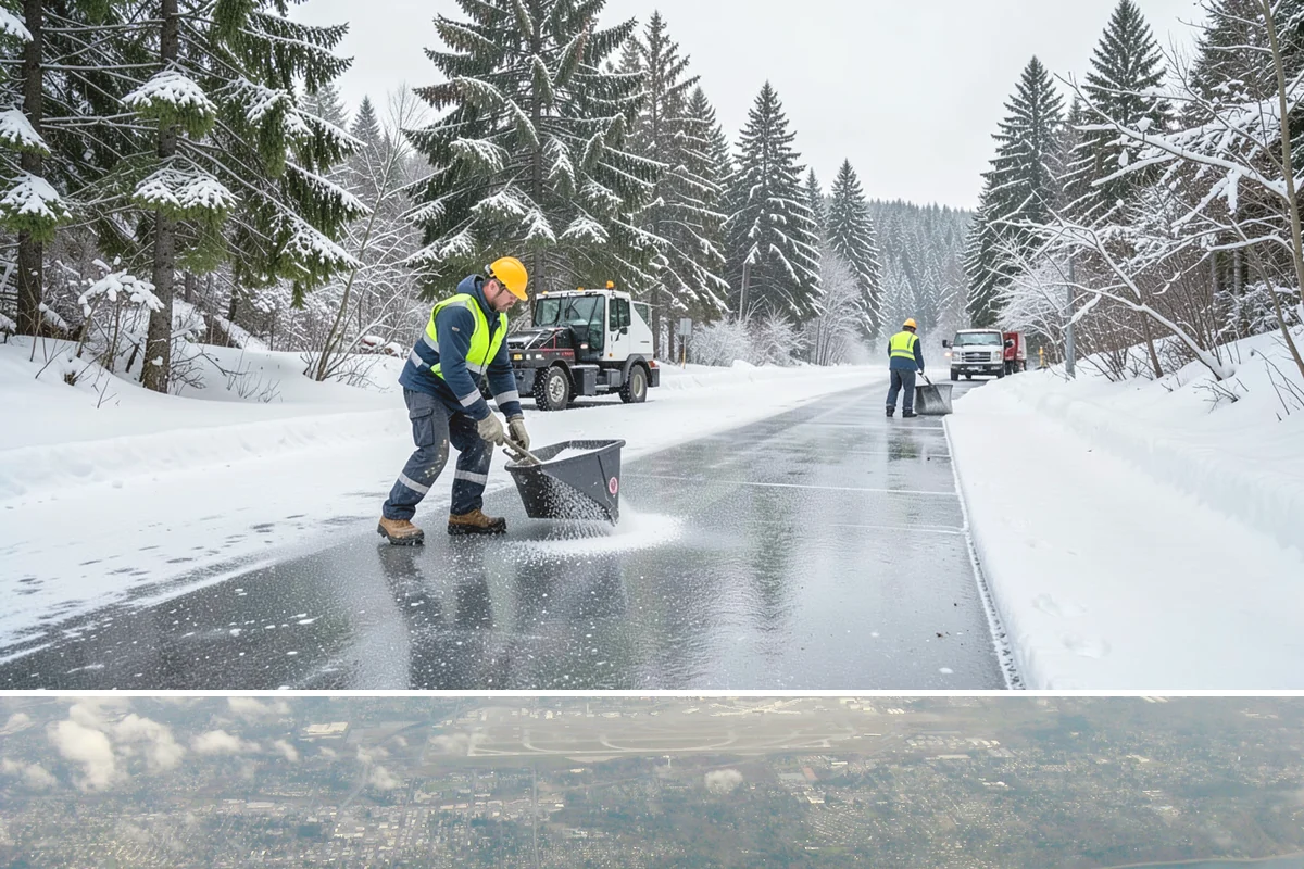 Pet-Safe Ice Melt in Burien, King County, WA - Pet-safe ice melt is used all winter at residential and pet-oriented properties whenever walkways ice over.