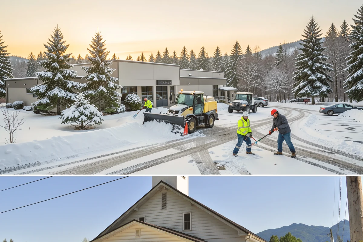 Pet-Safe Ice Melt in Concrete, Skagit County, WA - Pet-safe ice melt is used all winter at residential and pet-oriented properties whenever walkways ice over.