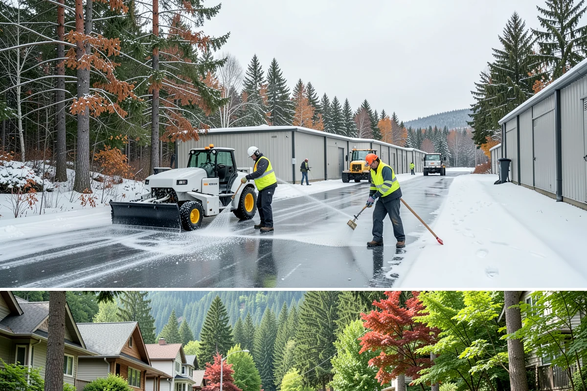 Pet-Safe Ice Melt in Darrington, Snohomish County, WA - Pet-safe ice melt is used all winter at residential and pet-oriented properties whenever walkways ice over.