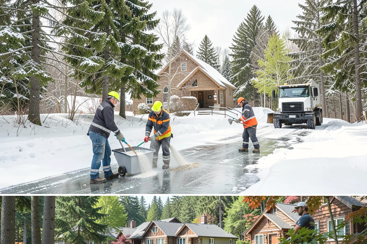 Pet-Safe Ice Melt in Edgewood, Pierce County, WA - Pet-safe ice melt is used all winter at residential and pet-oriented properties whenever walkways ice over.