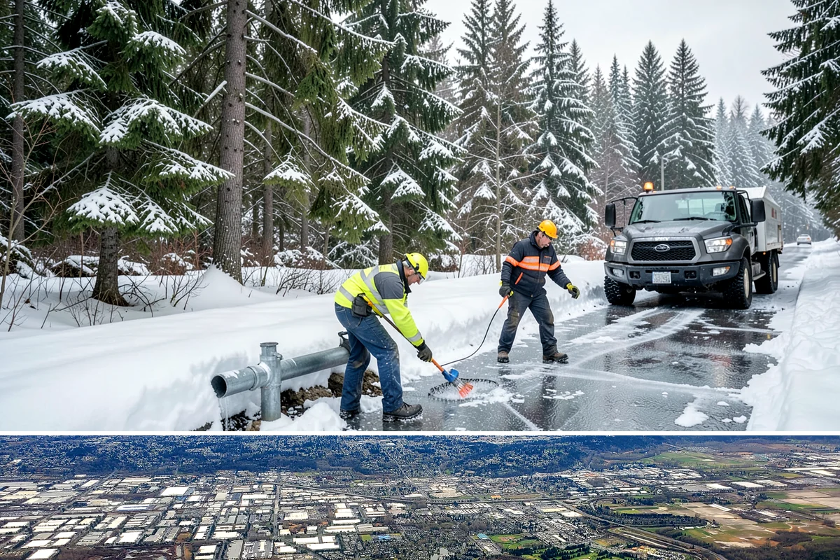 Pet-Safe Ice Melt in Kent, King County, WA - Pet-safe ice melt is used all winter at residential and pet-oriented properties whenever walkways ice over.