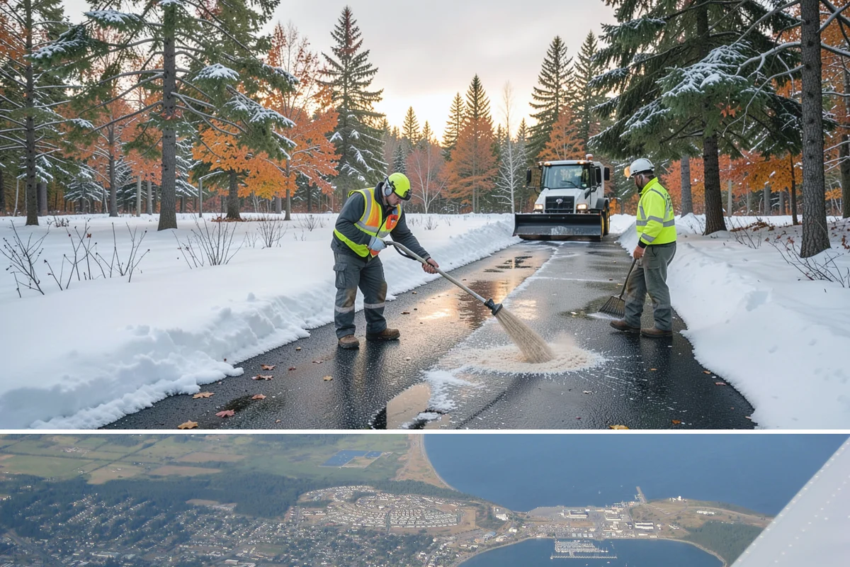 Pet-Safe Ice Melt in Oak Harbor, Island County, WA - Pet-safe ice melt is used all winter at residential and pet-oriented properties whenever walkways ice over.