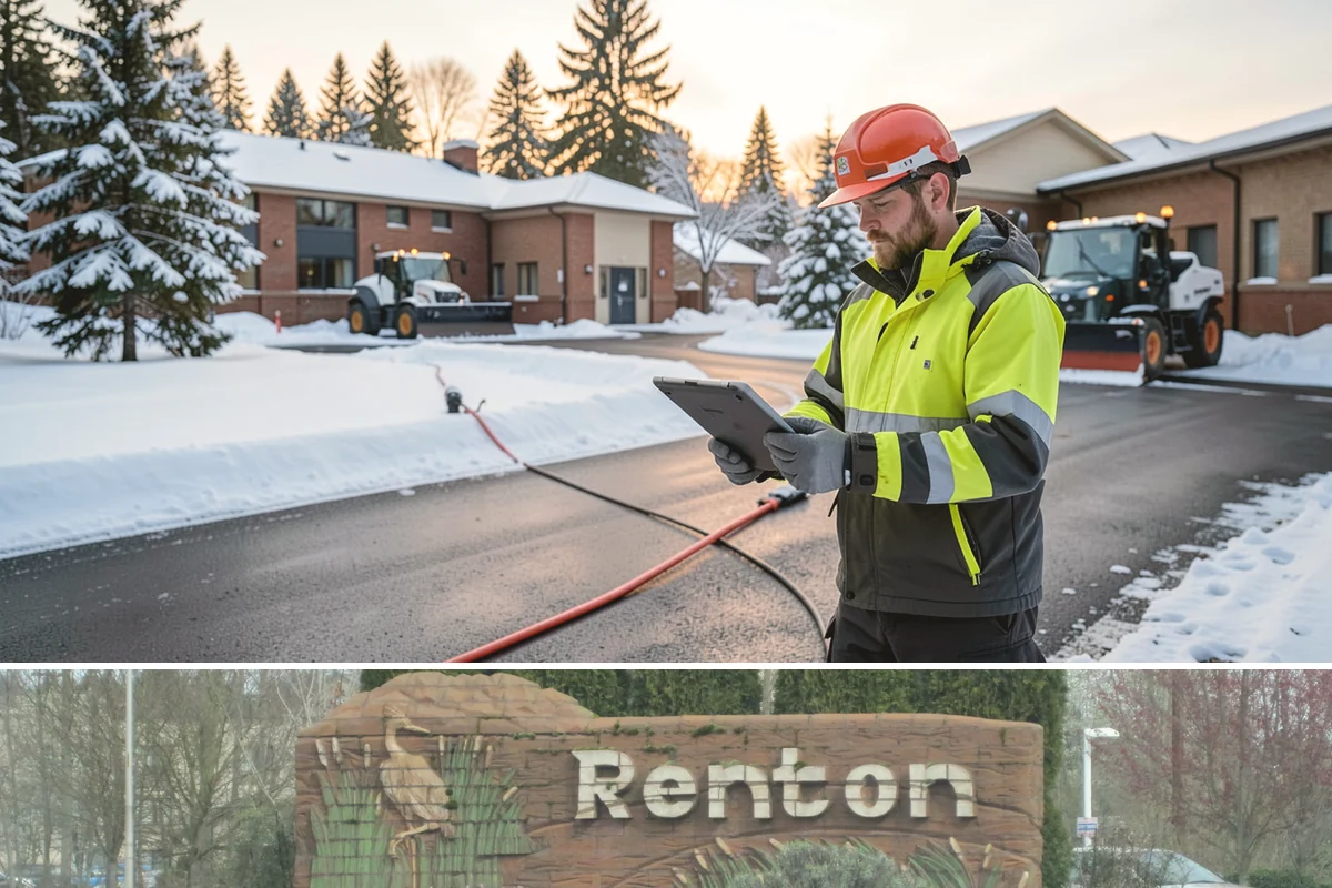 Pet-Safe Ice Melt in Renton, King County, WA - Pet-safe ice melt is used all winter at residential and pet-oriented properties whenever walkways ice over.
