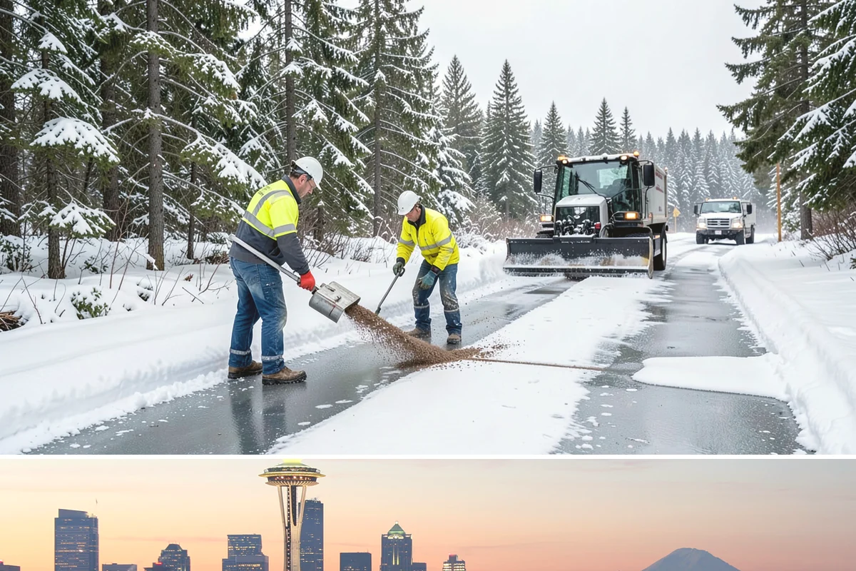 Pet-Safe Ice Melt in Seattle, King County, WA - Pet-safe ice melt is used all winter at residential and pet-oriented properties whenever walkways ice over.