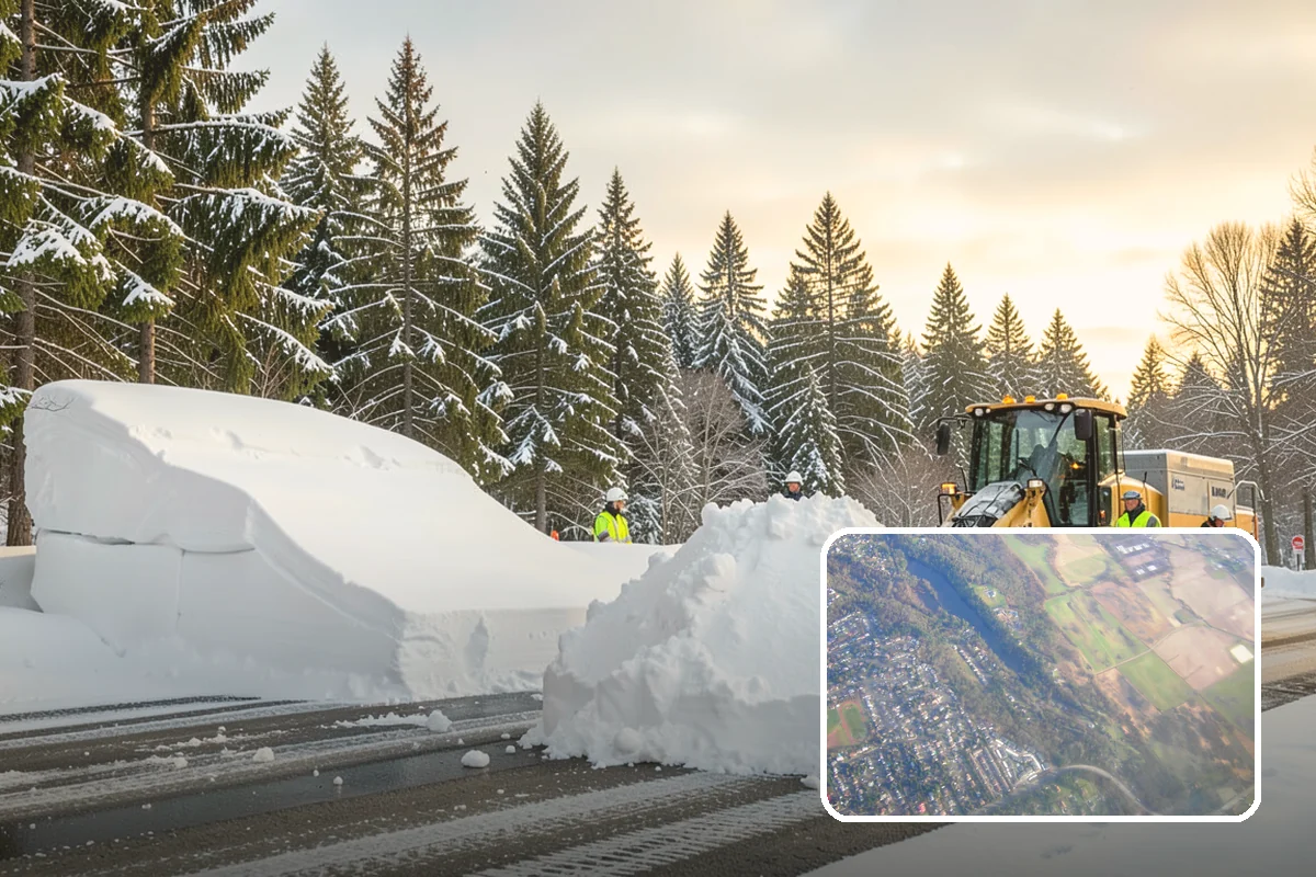 Pharmacy Snow Removal in Algona, King County, WA - Drive-through lane cleared before opening