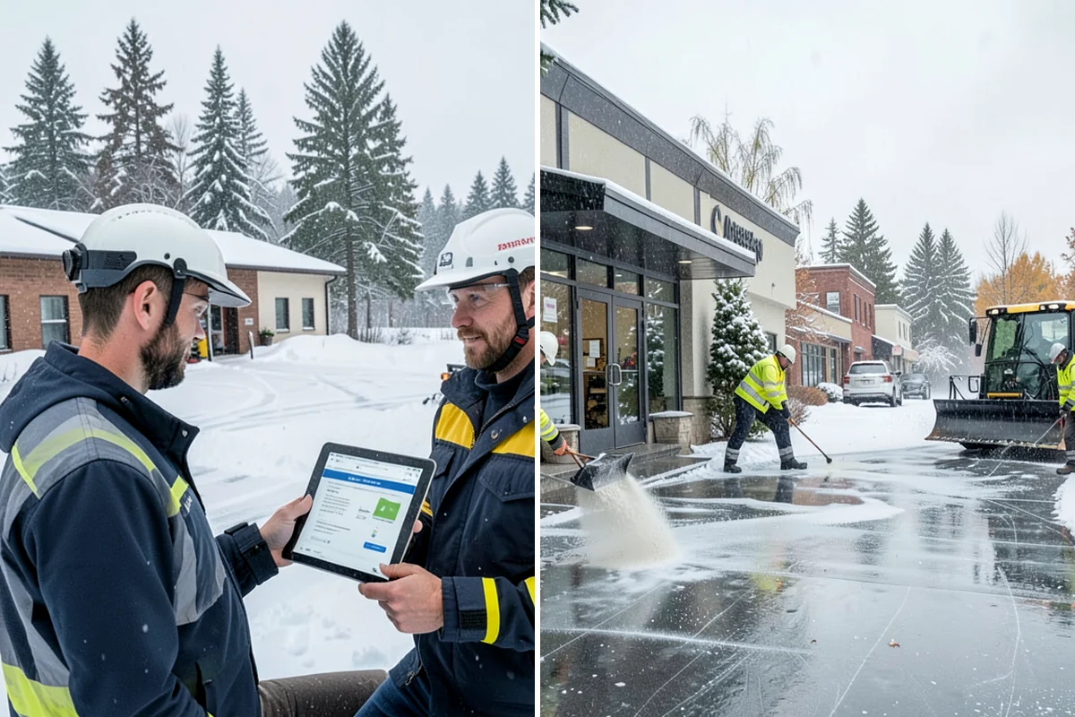 Pharmacy Snow Removal in Arlington, Snohomish County, WA - Map the drive-through lane, entrance, and accessible parking