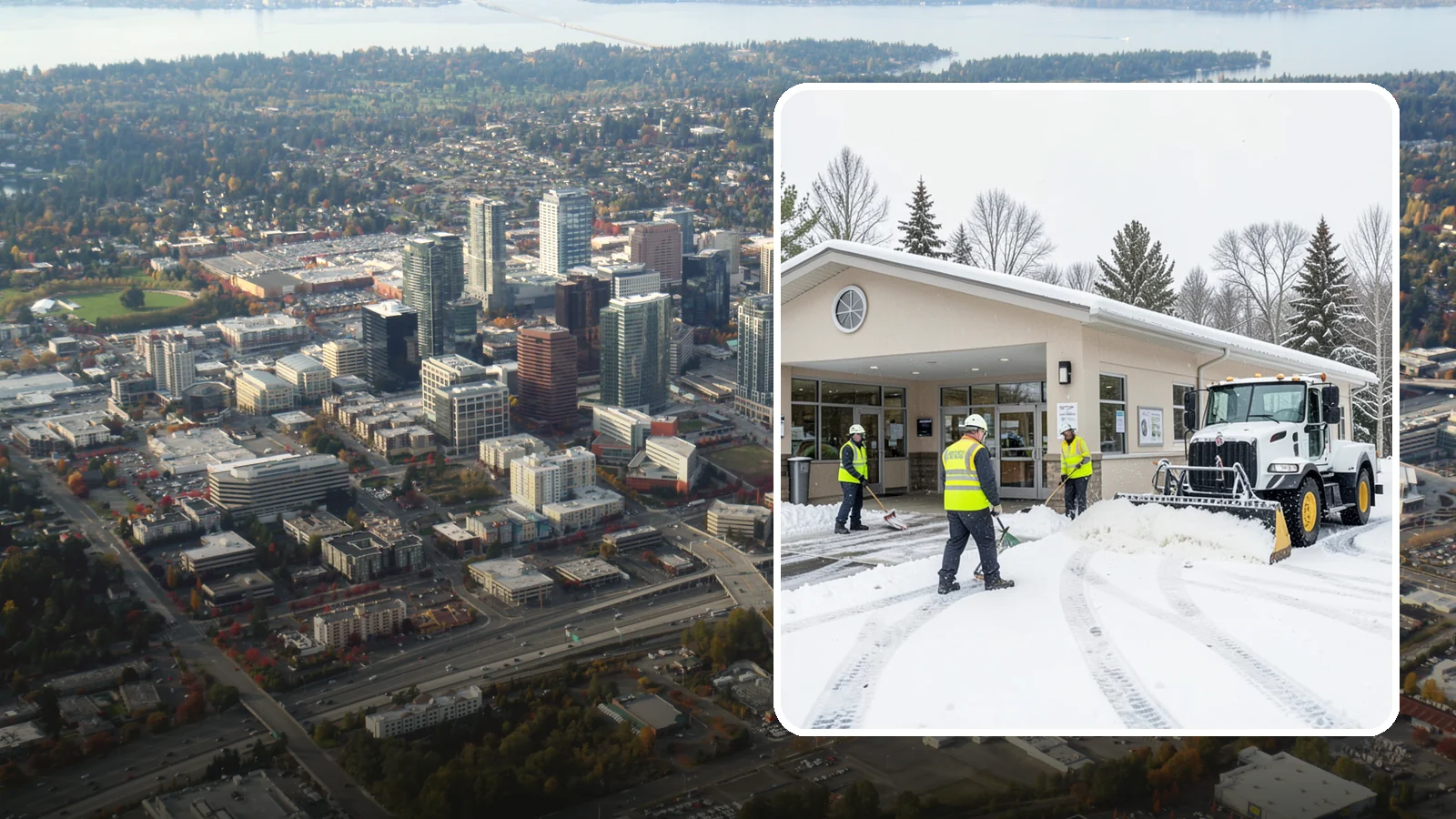 Pharmacy Snow Removal in Bellevue, King County, WA - We keep pharmacy drive-throughs, entrances, and parking clear so patients can pick up prescriptions safely no matter the weather.