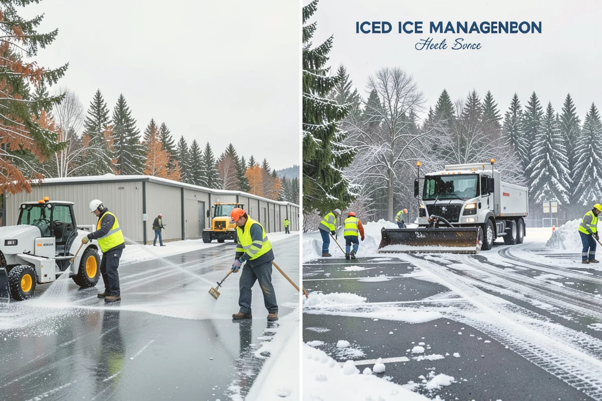 Pharmacy Snow Removal in Bellevue, King County, WA - Map the drive-through lane, entrance, and accessible parking