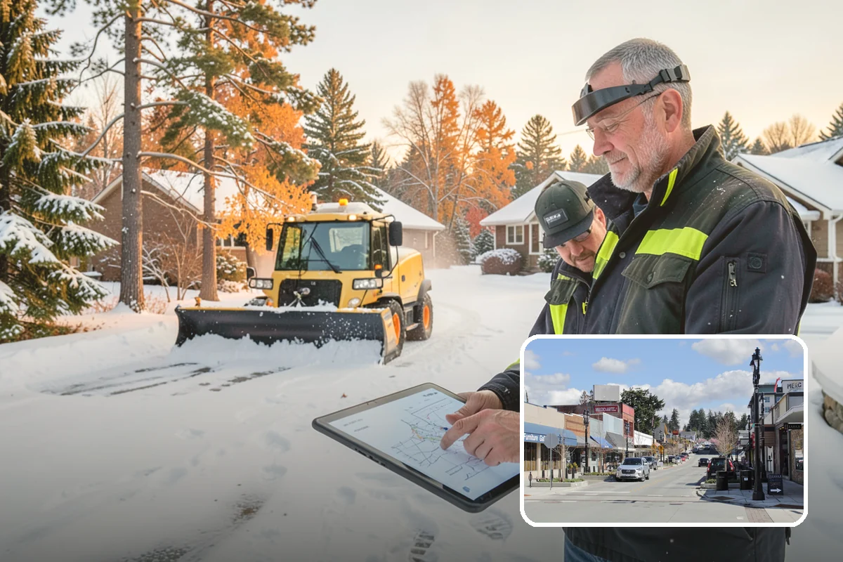 Pharmacy Snow Removal in Bothell, King County, WA - Drive-through lane cleared before opening