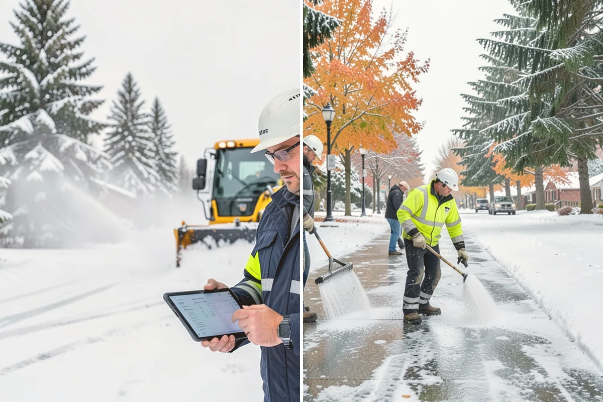 Pharmacy Snow Removal in Bothell, King County, WA - Map the drive-through lane, entrance, and accessible parking