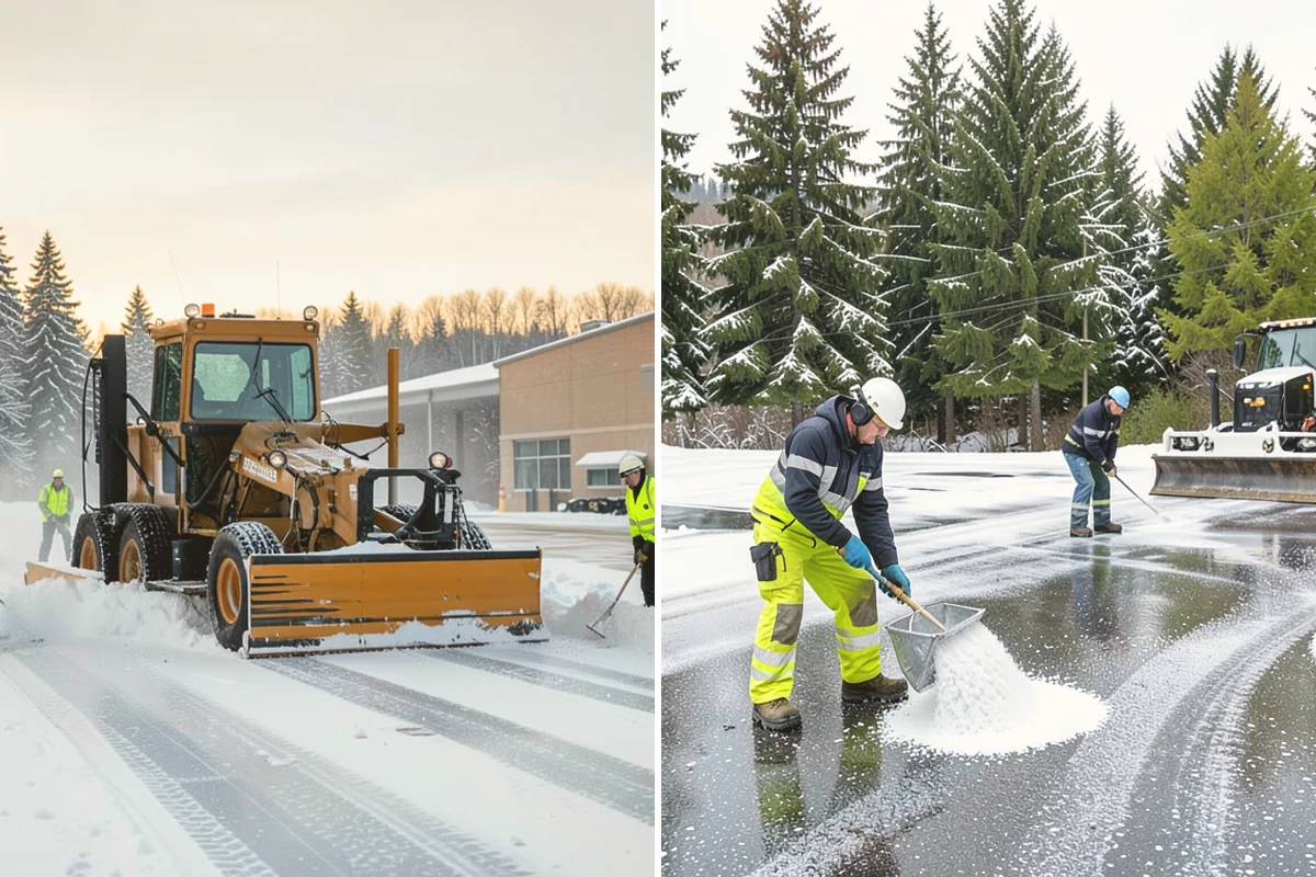 Pharmacy Snow Removal in Brier, Snohomish County, WA - Map the drive-through lane, entrance, and accessible parking