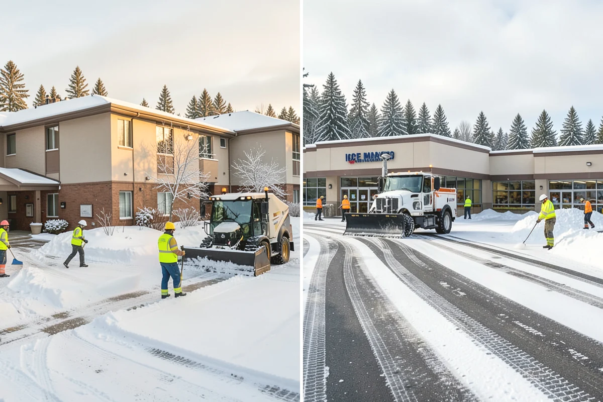 Pharmacy Snow Removal in Burien, King County, WA - Map the drive-through lane, entrance, and accessible parking