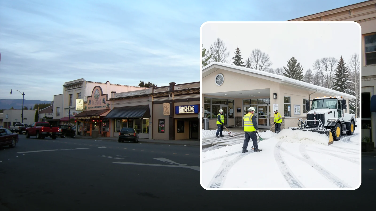Pharmacy Snow Removal in Burlington, Skagit County, WA - We keep pharmacy drive-throughs, entrances, and parking clear so patients can pick up prescriptions safely no matter the weather.