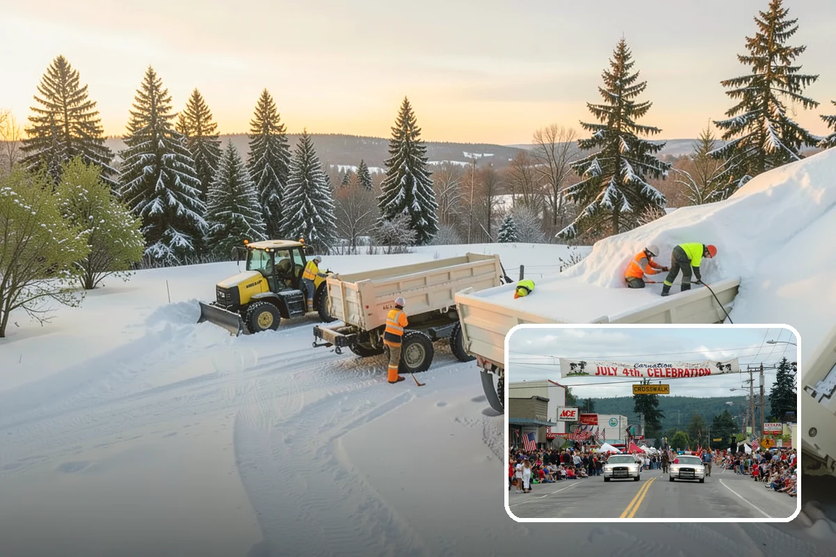 Pharmacy Snow Removal in Carnation, King County, WA - Drive-through lane cleared before opening