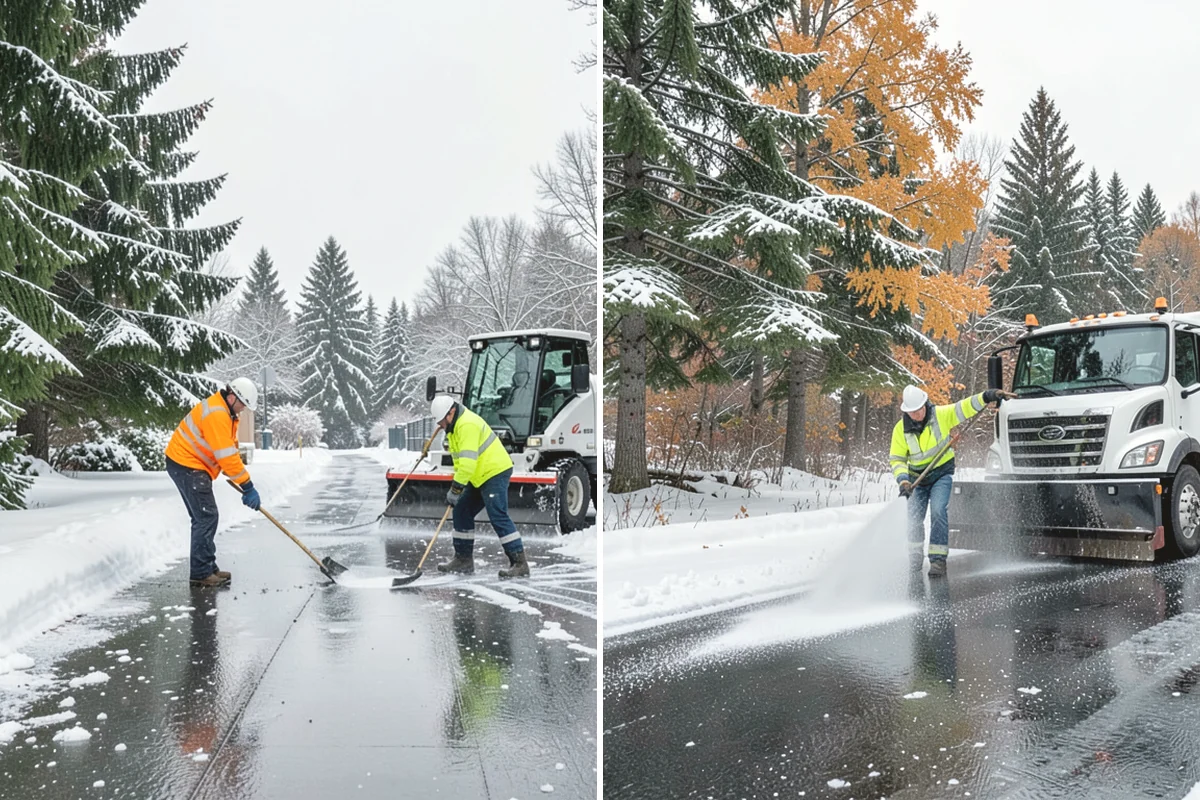 Pharmacy Snow Removal in Carnation, King County, WA - Map the drive-through lane, entrance, and accessible parking
