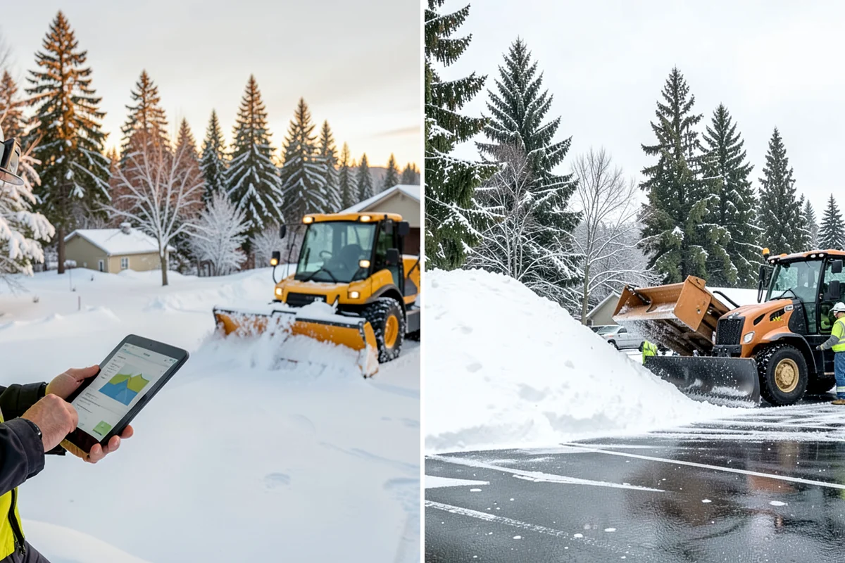 Pharmacy Snow Removal in Clyde Hill, King County, WA - Map the drive-through lane, entrance, and accessible parking