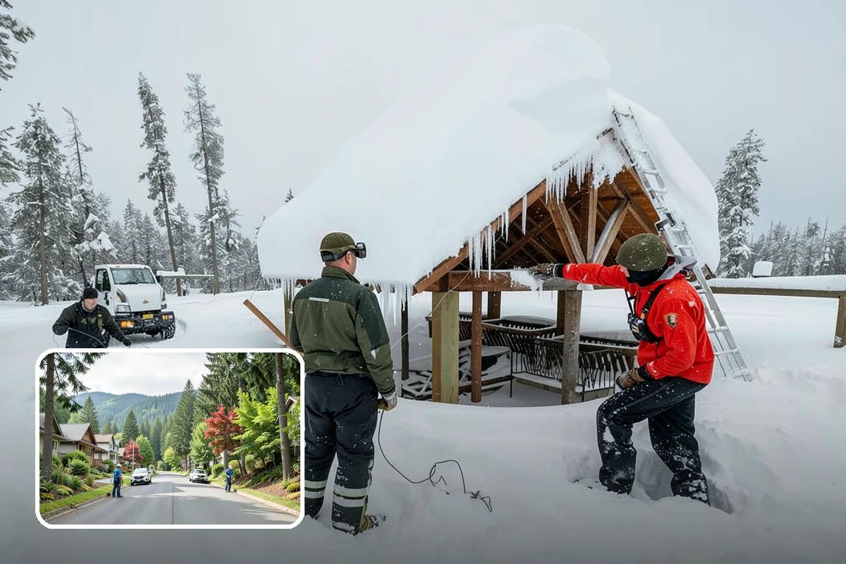 Pharmacy Snow Removal in Darrington, Snohomish County, WA - Drive-through lane cleared before opening