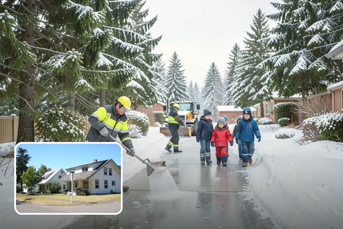 Pharmacy Snow Removal in DuPont, Pierce County, WA - Drive-through lane cleared before opening