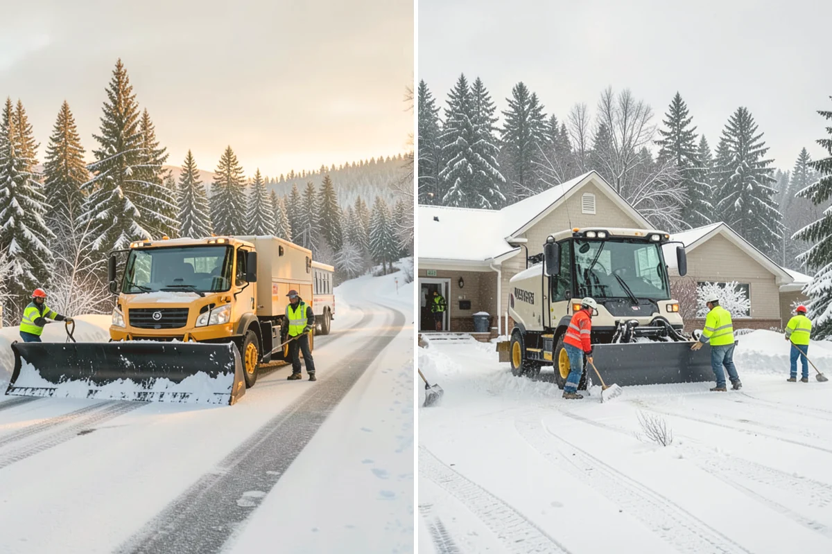 Pharmacy Snow Removal in Eatonville, Pierce County, WA - Map the drive-through lane, entrance, and accessible parking