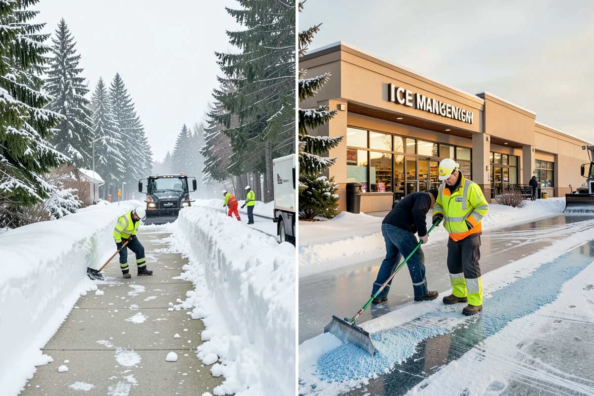 Pharmacy Snow Removal in Everett, Snohomish County, WA - Map the drive-through lane, entrance, and accessible parking
