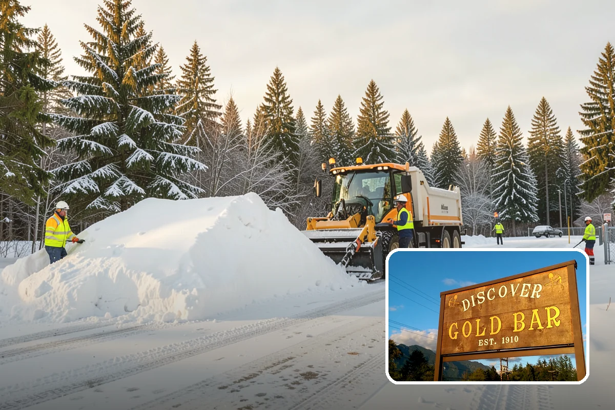 Pharmacy Snow Removal in Gold Bar, Snohomish County, WA - Drive-through lane cleared before opening