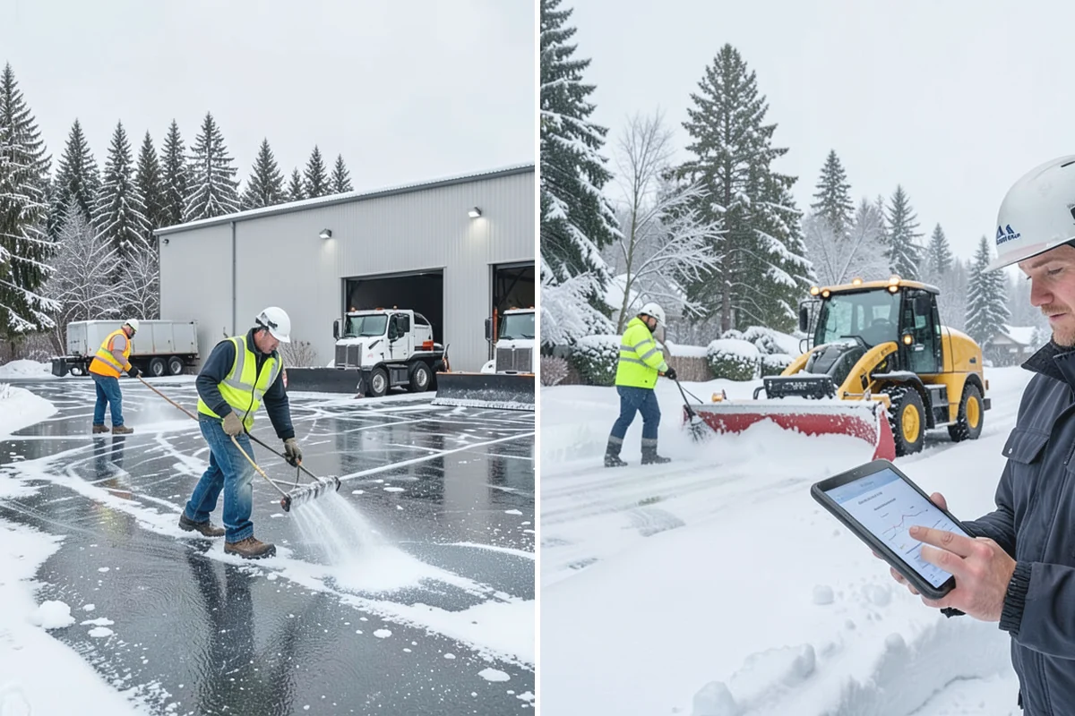 Pharmacy Snow Removal in Gold Bar, Snohomish County, WA - Map the drive-through lane, entrance, and accessible parking