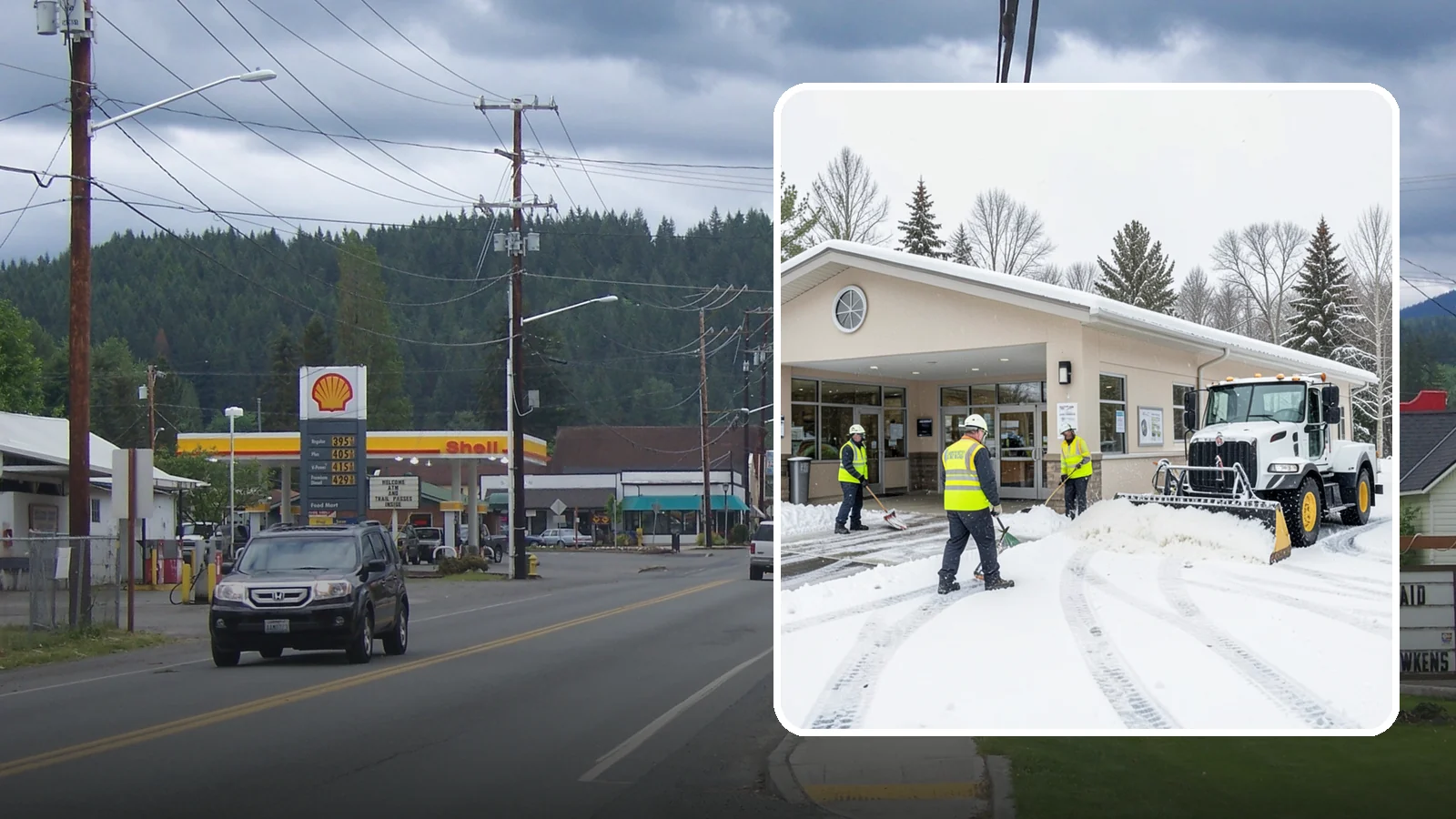 Pharmacy Snow Removal in Granite Falls, Snohomish County, WA - We keep pharmacy drive-throughs, entrances, and parking clear so patients can pick up prescriptions safely no matter the weather.