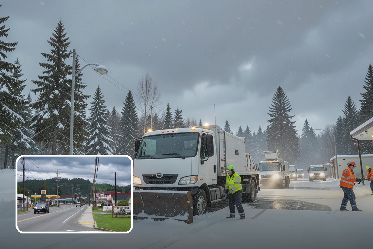 Pharmacy Snow Removal in Granite Falls, Snohomish County, WA - Drive-through lane cleared before opening