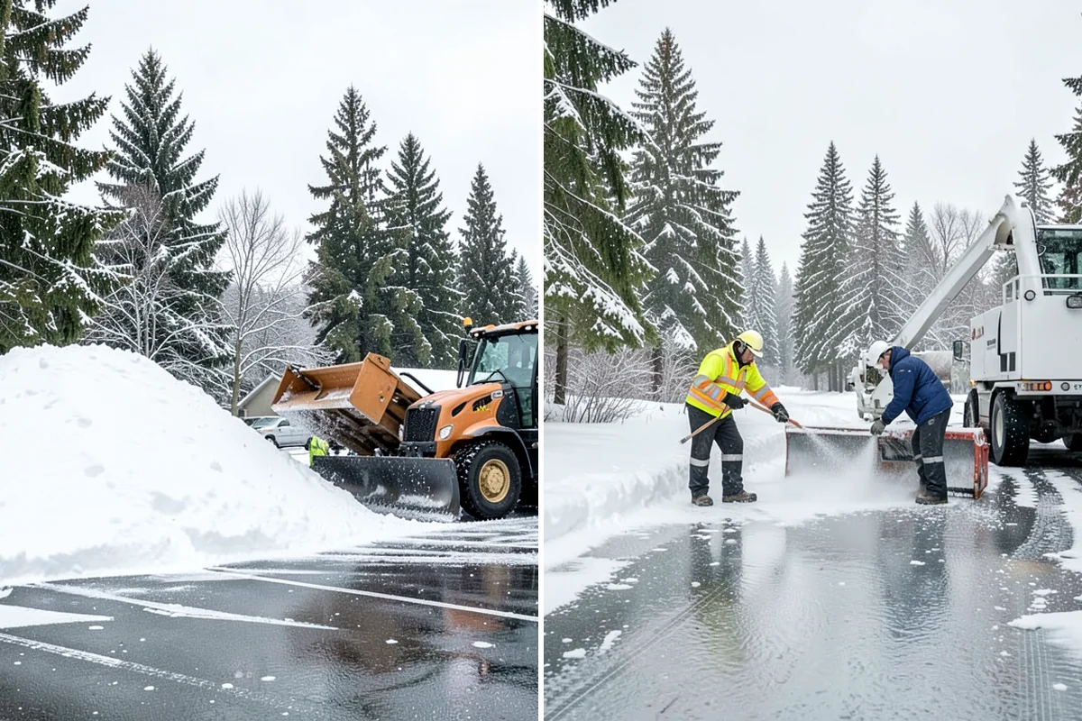 Pharmacy Snow Removal in Kenmore, King County, WA - Map the drive-through lane, entrance, and accessible parking