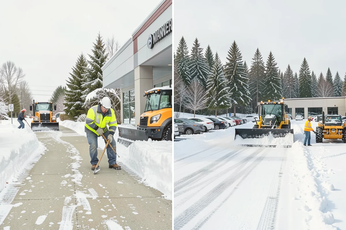 Pharmacy Snow Removal in Kent, King County, WA - Map the drive-through lane, entrance, and accessible parking