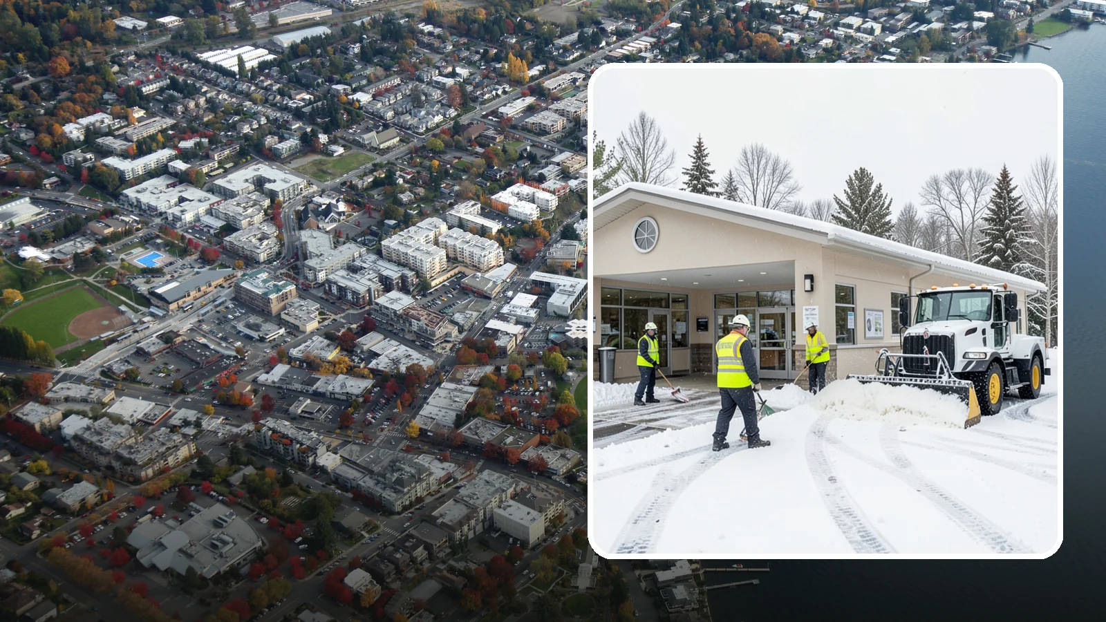 Pharmacy Snow Removal in Kirkland, King County, WA - We keep pharmacy drive-throughs, entrances, and parking clear so patients can pick up prescriptions safely no matter the weather.